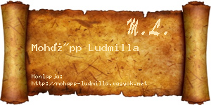 Mohápp Ludmilla névjegykártya